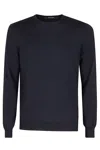 Tagliatore Crew Neck Sweater In Luxurious Virgin Wool In Black