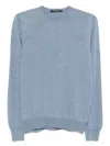 Tagliatore Crew-neck Virgin-wool Sweater In Blue