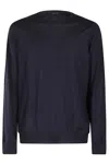 Tagliatore Crew Neck Wool-silk Blend Sweater In Blue