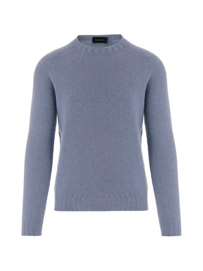 Tagliatore Crew-neck Raglan-sleeve Sweater In Blue