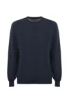 Tagliatore Crewneck Sweater In Blu Melange