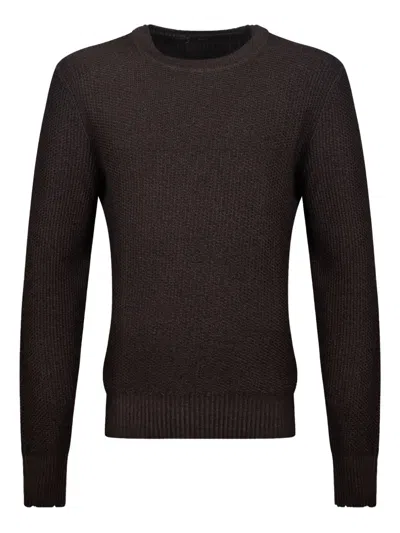 Tagliatore Crewneck Sweater In Brown