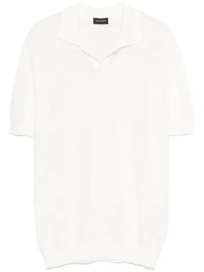 Tagliatore Crochet Polo Shirt In Neutral