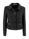 Tagliatore Crop Jacket In Tweed In Black