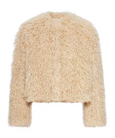 Tagliatore Cropped Fur Jacket In Neutral