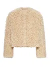 Tagliatore Faux Fur Texture Jacket In Neutral