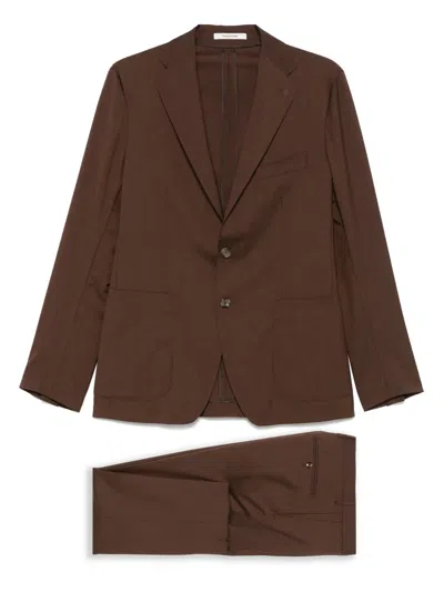 Tagliatore Single-breasted Dress In Brown