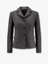 Tagliatore Grey Wool-blend Single-breasted Jacket In Gray