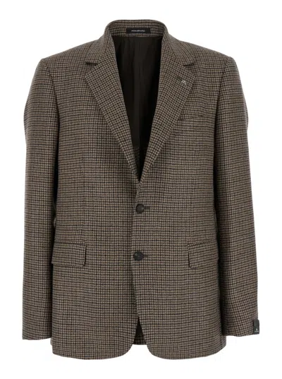 TAGLIATORE DARK BEIGE SINGLE-BREASTED BLAZER