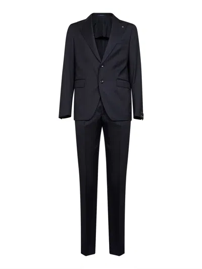 Tagliatore Dark Blue Virgin Wool Single-breasted Suit