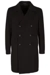 Tagliatore Dark Brown Long Unlined Bruce Coat In Black