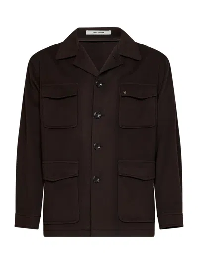 Tagliatore Dark Brown Virgin Wool And Cashmere Milton Shirt Jacket