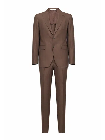 Tagliatore Dark Brown Virgin Wool Vesuvio Single-breasted Suit