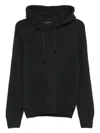 Tagliatore Dark Gray Ribbed Hooded Sweater In Gray