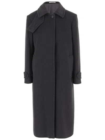 Tagliatore Dark Grey Cashmere Coat In Gray