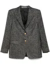 Tagliatore Bertha Blazer Peak Lapels In Dark Grey