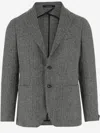 Tagliatore Dark Grey Tweed Single-breasted Blazer In Gray