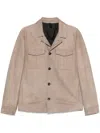Shop Tagliatore Darlen Suede Jacket In Grey