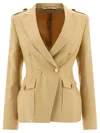 Tagliatore Darlene Double-breasted Linen Blazer In Neutral