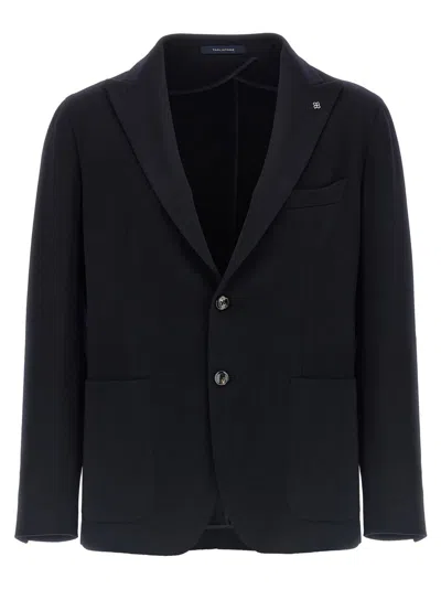 TAGLIATORE TAGLIATORE DECONSTRUCTED BLACK CASHMERE BLAZER
