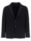 Tagliatore Square Pattern Blazer With Multiple Pockets In Black