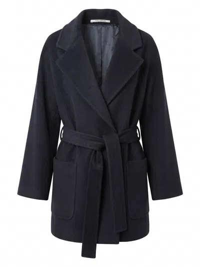 Tagliatore Denise Belted Coat In Black