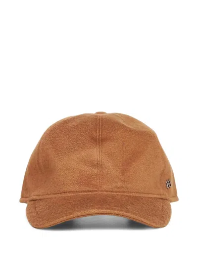 Tagliatore Camel Cashmere Denver Baseball Cap In Brown