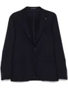 Tagliatore Notched-lapels Single-breasted Blazer In Blue