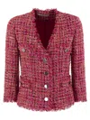 Tagliatore Dharma Tweed Jacket In Magenta