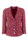 Tagliatore Dharma Tweed Jacket In Magenta