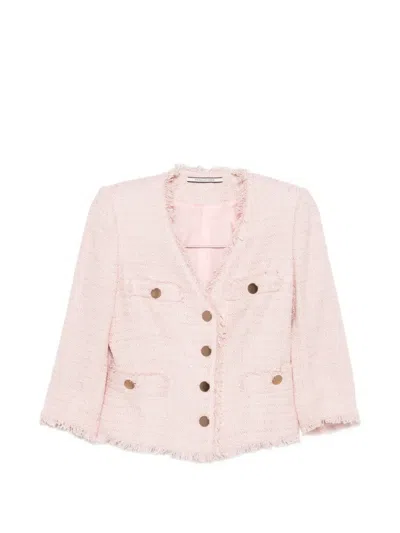 Tagliatore Dharma Frayed Jacket In Pink