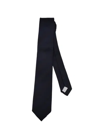 Tagliatore Diagonal-stripe Silk Tie In Blue