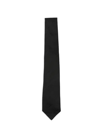 Tagliatore Diagonal-stripe Textured Tie In Black
