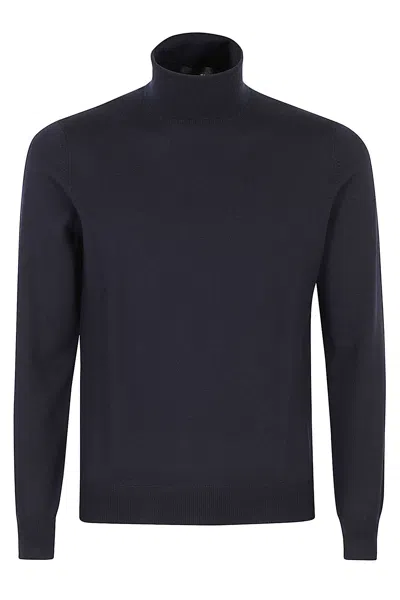 Tagliatore Turtleneck Virgin-wool Sweater In Blue