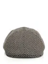 Tagliatore Herringbone-pattern Logo-plaque Beret In Black