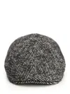 Tagliatore Donald Herringbone Cap Hats Black In Black