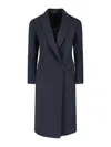 Tagliatore Notched Lapel Single-breasted Longline Jacket In Blue