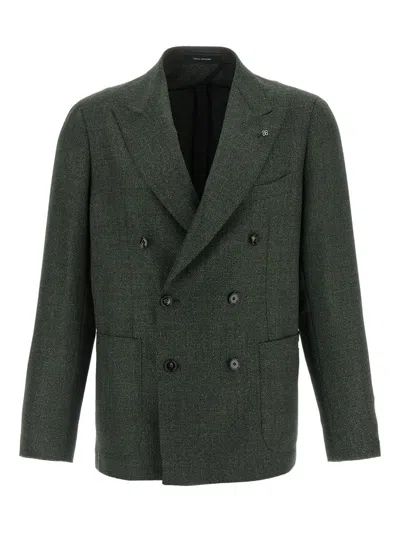 Tagliatore Double Breased Bottoned Blazer Montecarlo In Green