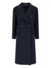 Tagliatore Jole Coat Midi Double-breasted - Navy Blue In Blue