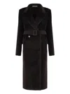 Tagliatore Double-breasted Belted Coat In Brown
