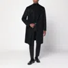 Tagliatore Double-breasted Black Wool Coat In Black