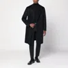 Tagliatore Double-breasted Black Wool Coat In Black