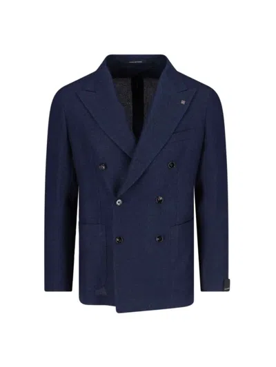 TAGLIATORE DOUBLE-BREASTED BLAZER - NAVY BLUE