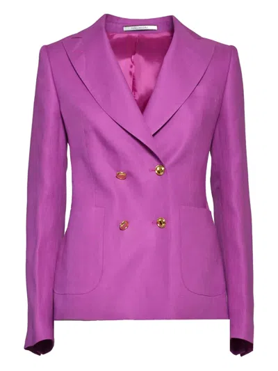 Tagliatore Double-breasted Blazer In Purple