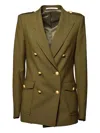 Tagliatore Heather Jacket In Military Green Wool Twill