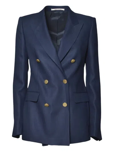 Tagliatore Double-breasted Blazer In Blue