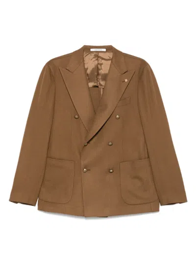 Tagliatore Double-breasted Blazer In Neutral
