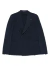 Tagliatore Tailored Blue Double-breasted Jacket With Notched Lapel In Blue