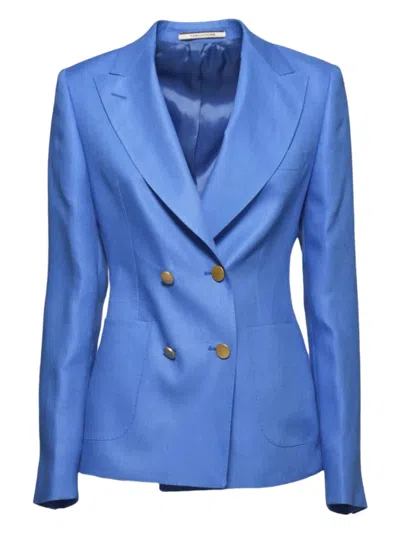 Tagliatore Double-breasted Blazer In Blue