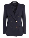 Tagliatore Double-breasted Tailored Blazer With Central Vent In Blue